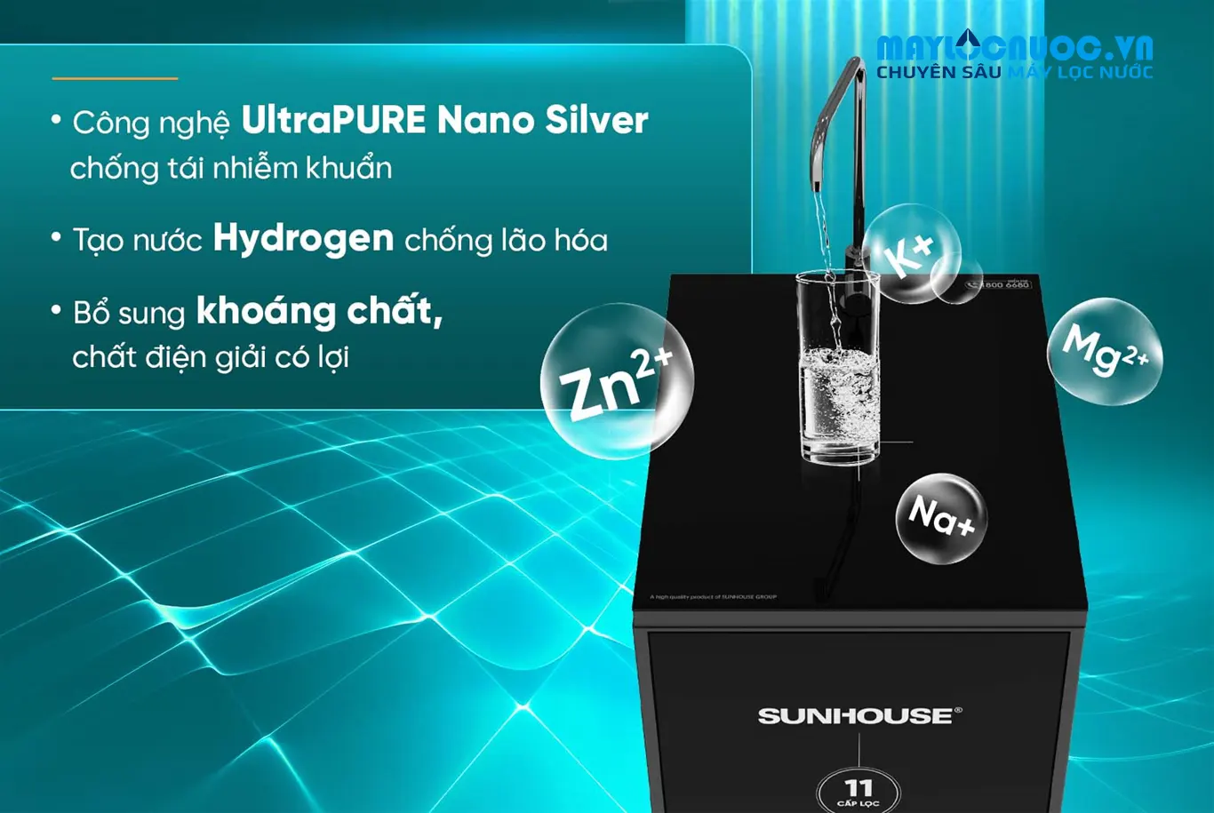 MÁY LỌC NƯỚC RO UltraPURE SUNHOUSE SHA8820KL -  11 LÕI